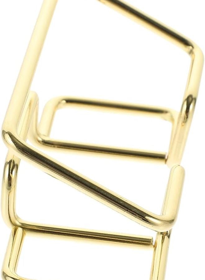 Gold Metal Business Card Holder Desktop Stand Elegant Wire Display Rack Office Desk - Image 1